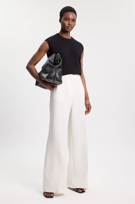 Petite Polished Tailored Wide Leg Trouser