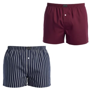 2-pack herrers grundläggande bomullsboxershorts med öppning AADXY
