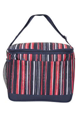 Patterned Lunch Cool Bag with Adjustable Shoulder Straps Lightweight Dark Blue