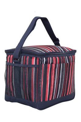 Patterned Lunch Cool Bag with Adjustable Shoulder Straps Lightweight Dark Blue