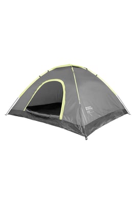 Festival Fun 4 Man Tent with Sewn In Groundsheet Water Resistant Camping Accessory Grey