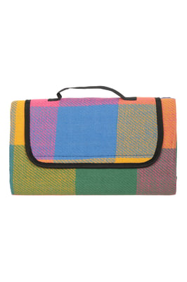 'Check' Picnic Mat Water Resistant Summer Camp Outdoors Rug Multicolour