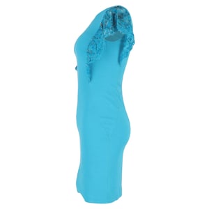 Emilio Pucci jurk met wijdvallende mouwen in turquoise polyester