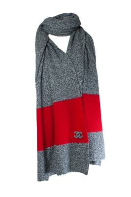 Chanel, Oversized kashmirscarf med cc-logotyp
