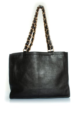 Chanel, Grand shopper in black lambskin leather