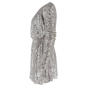 Saint Laurent Bateau-ringning med paljetter i silverfärgad polyester