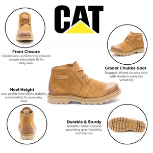 CAT (Caterpillar) Bruine leren wandel- en halfhoge chukka-enkellaarsjes - Grader