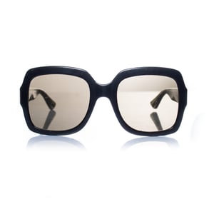 Gucci, black oversized sunglasses with web print