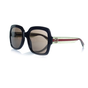 Gucci, black oversized sunglasses with web print