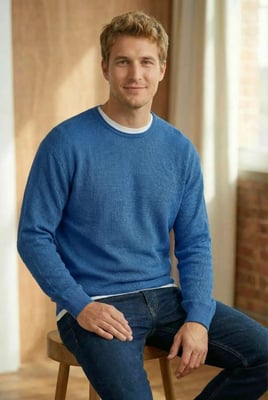 Roll Edge Crew Neck Spring Sweater