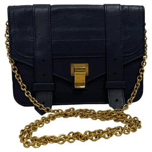 Proenza Schouler PS1 Wallet on Chain Bag in Navy Blue Leather