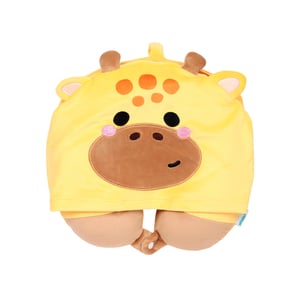 Giraffe Travel Pillow With Hood yellow