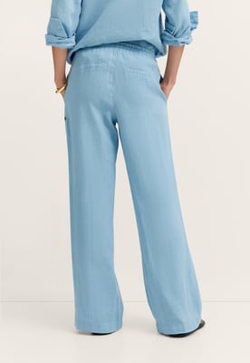Bugatti Damen Linnen broek Modern Fit met relaxte tailleband