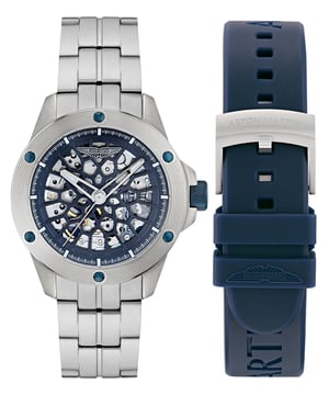 Aston Martin Thrill Rim Heren Zilveren Horloge MTRR1F504