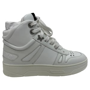 Jimmy Choo Hawaii High-To Sneakers in White Leather