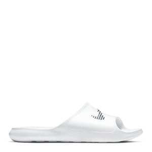 Men's Nike Victori Shower Sliders in White/Black