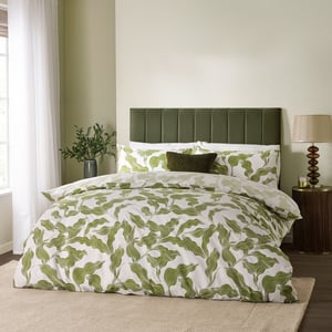 Hoem Lauro Printed Reversible Duvet Cover Set, Olive