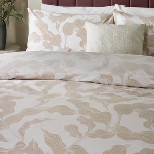 Hoem Lauro Printed Reversible Duvet Cover Set, Stone