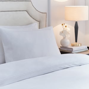 Paoletti Elara Embroidered 100% Cotton Duvet Cover Set, White