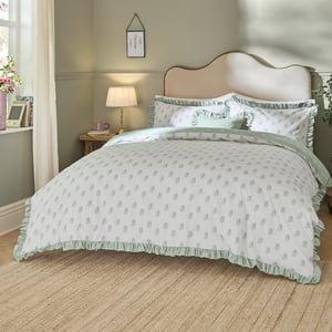 Wylder Ava Reversible Duvet Cover Set, White Sage