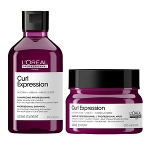 L'oréal Professionnel Serie Expert Curl Expression Clarifying & Anti-build Up Shampoo 300ml & Curl Expression Hair Mask 250ml Duo