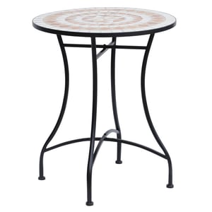 4goodz Bistrotafel mozaiektafel rond 60 cm -oranje/wit