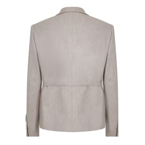 Men's Off White Off Regular Fit Blazer in Bone