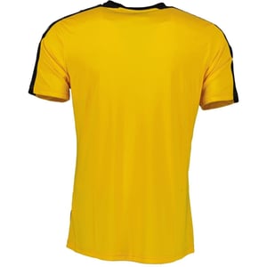 Men's Hummel Stripe Regular Fit Crew Neck T-Shirt in Blk/SprtsYllw