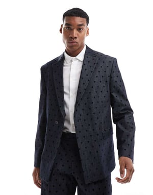 Viggo eriksen suit jacket in in denim heart co-ord