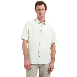 No Excess Shirt short sleeve with linen seagreen