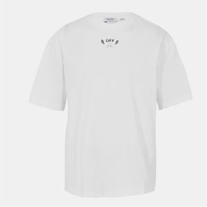 Men's Off White Bandana Crew Neck Short Sleeve T-Shirt in White-Black