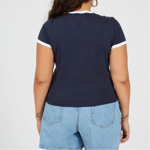 Women's Brave Soul Tee in Navy/White