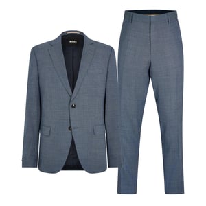 Men's Boss Huge 3pcs 232 10259494 01 Suit in Medium Blue