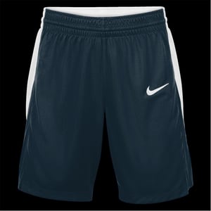 Women's Nike Team Stock Shorts in Obsidian/White