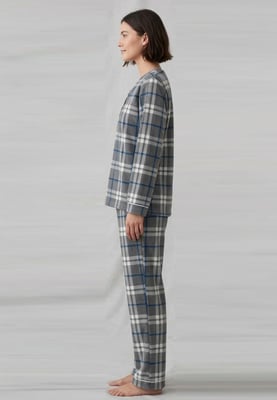 GAP Womens Pyjama Flannel Sleep Set in Grey Check