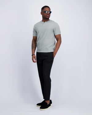 Black Bananas Waffle Knit Henley,