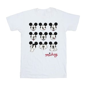 Disney Mens Mickey Mouse Many Faces T-shirt (Vit)