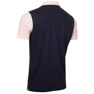 Men's Calvin Klein Golf Embroidered Lacoste Lettering Collared Polo Shirt in Nvy-Pnk