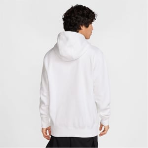 Men's Nike Club Fleece Pullover Hoodie in White/Black