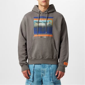 Men's Heron Preston Misprinted Hoodie in Grey/Navy