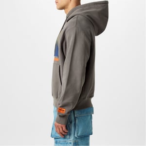 Men's Heron Preston Misprinted Hoodie in Grey/Navy