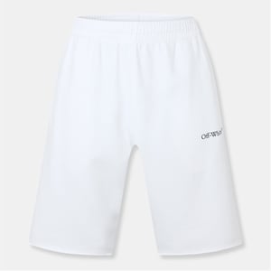 Men's Off White Off Sweat Shorts with Elasticated Waistband in White/Black