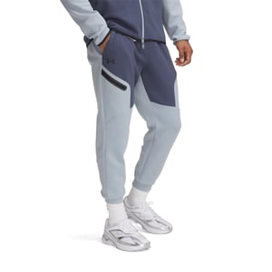 Men's Under Armour Unstoppable Fleece Joggers with Zipped Pocket in Gray/Blue/Black