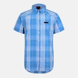 Men's Bench Shirt Ss Mrnto in Blue/White Chk