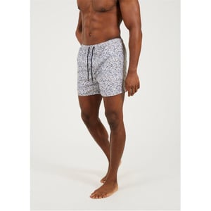 Men's Brave Soul Print Swim Shorts in Grey Multi