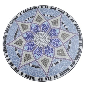 4goodz Bistrotafel mozaiektafel rond 60 cm -blauw/wit