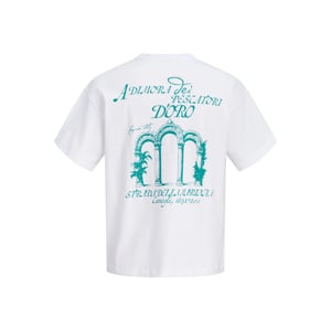Jack & Jones Heren backprint t-shirt jorcotedazur wit/turquoise