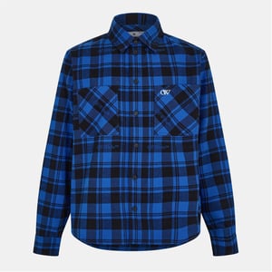 Men's Off White Regular Fit Long Sleeve Shirt in Blue/Black