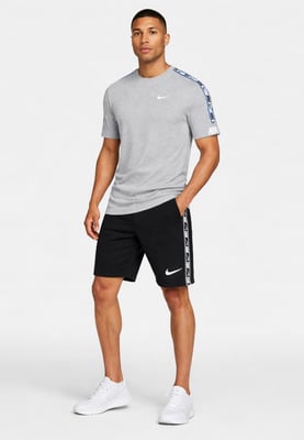 Nike Mens Tracksuit Tape T Shirt Tape Shorts Set in Grey/Black