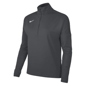 Women's Nike Front Zipper Pocket Funnel Neck Long Sleeve Athletic Top in Anthracite